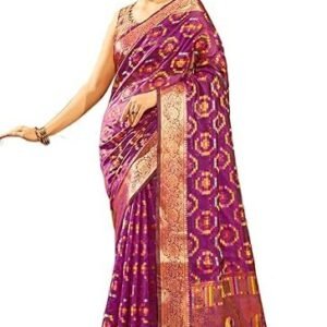 women's kanjivaram banarasi silk saree for patola festival wedding silk with rich pallu design sarees for women with blouse piece