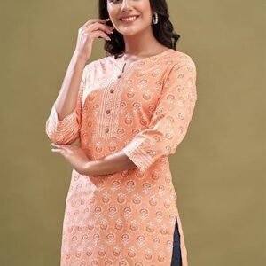 Women's women cotton printed short kurti | short kurti for women | printed cotton kurti