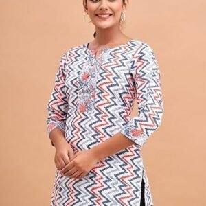 Women's women cotton printed short kurti | short kurti for women | printed cotton kurti