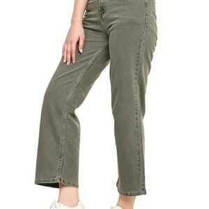 Women's zayla denim wide leg jeans for women i stylish & trendy flared straight baggy pants i stretchable comfortable high waist clean look solid loose fit pant i for office party home girls