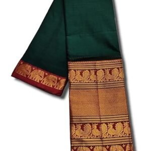 Women's narayanpet pure handloom cotton big border saree with running blouse piece for womens