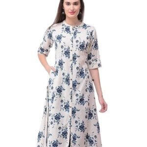 Women's pistaa's women's cotton a-line printed kurta