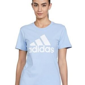 Women's adidas women cotton w bl t sports t-shirts bludaw/white,(l)