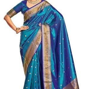 Women's womens kanjivaram silk saree with zari woven saree with blouse piece