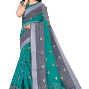 Women's fashion women's woven cotton blend saree with blouse piece