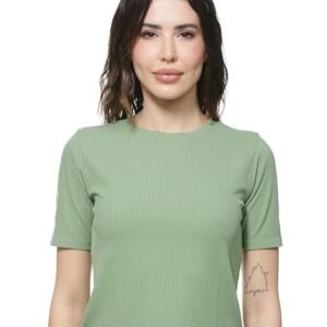 Women's fyltr women's ribbed crop top – fitted top | half sleeve | tops for women | women's westernwear | soft & stretchable| comfortable fit