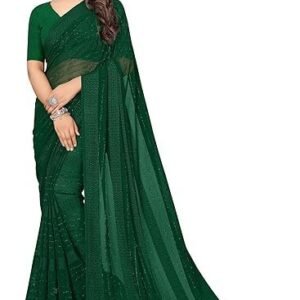 Women's fashion women's georgette solid saree with blouse piece
