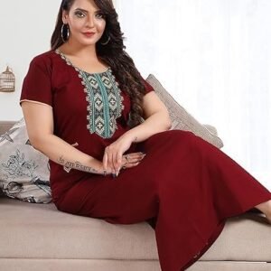 Women's trundz printed pure cotton nighty(10706)