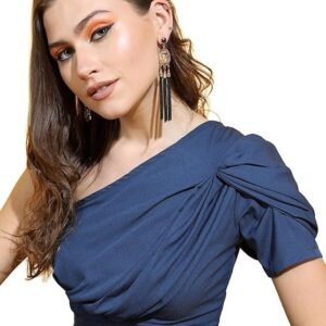 Women's material composition100% polyester fit typeregular fit sleeve typeshort sleeve collar stylesquare neck styleclassic sleeve cuff styleplain hem country of originindia