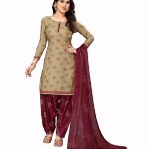 women's crepe printed unstitched salwar suit dress material with dupatta(new-rinky chiku)