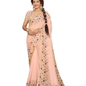 Women's garden vareli elegant lace border lintus saree