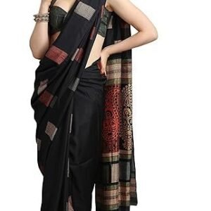 women's silk blend printed saree with blouse piece