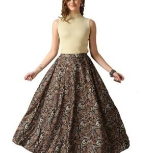 Women's women floral printed skirt | stylish a- line pleated skirt | party casual wear floor length skirt