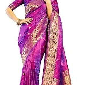 Women's womens kanjivaram banarasi silk saree patola saree with unstitched blouse piece