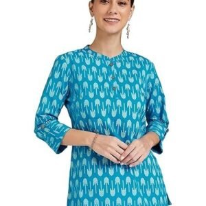 women's printed regular cotton short kurti