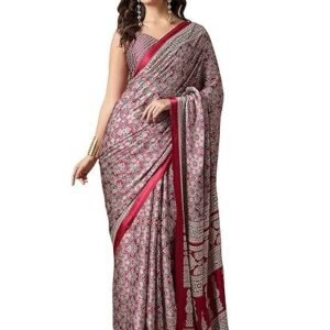 Women's multicolor crepe ajrak printed saree with unstitched blouse (kajrkh386001_rj11_parent)