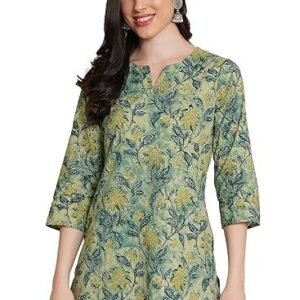 Women's cotland fashions jaipuri cotton printed short kurti for women