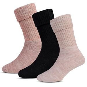 Women's rc. royal class women calf length towel terry thick woolen winter wear socks, cushioned warm thermal socks for women (pack of 3 pairs)