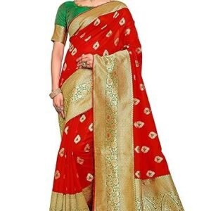 Women's glory sarees women’s banarasi silk saree with blouse piece (kara138_parent)