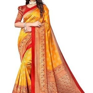 Women's womens jacquard standard length saree