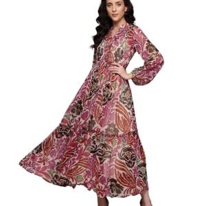 Multi Color Felix Long Dress with Camisole